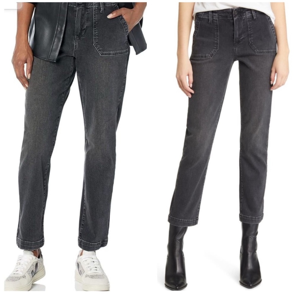 PAIGE Women's Mayslie Straight Ankle Faded Stone Size 27